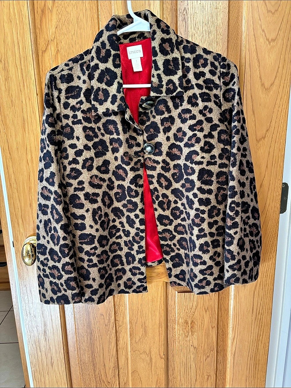 Chico's Leopard Print Jacket Size 1